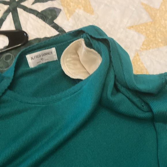 Alfred Dunner pullover sweater cardigan vintage green women’s XL made in USA - Picture 5 of 8
